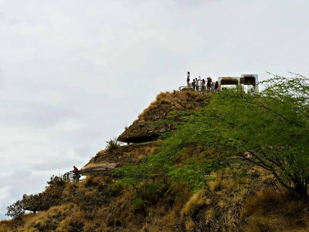 Tourists at the Diamond Head bunkers