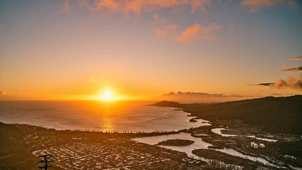 Oahu sunset from the Koko Head Crater