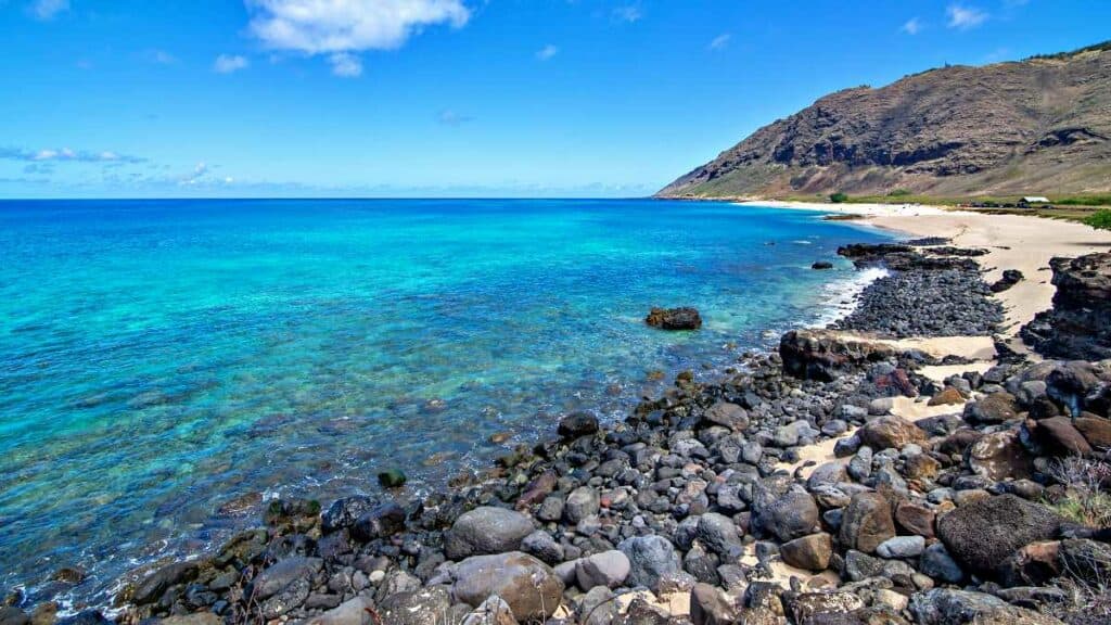 Waters off Makua Beach on the west coast offers great dolphin snorkeling opportunities