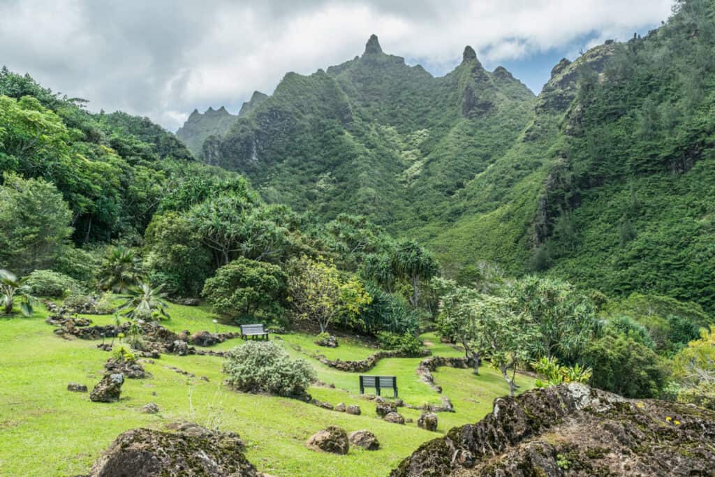 A view from the Limahuli Garden and Preserve in Kauai, Hawaii