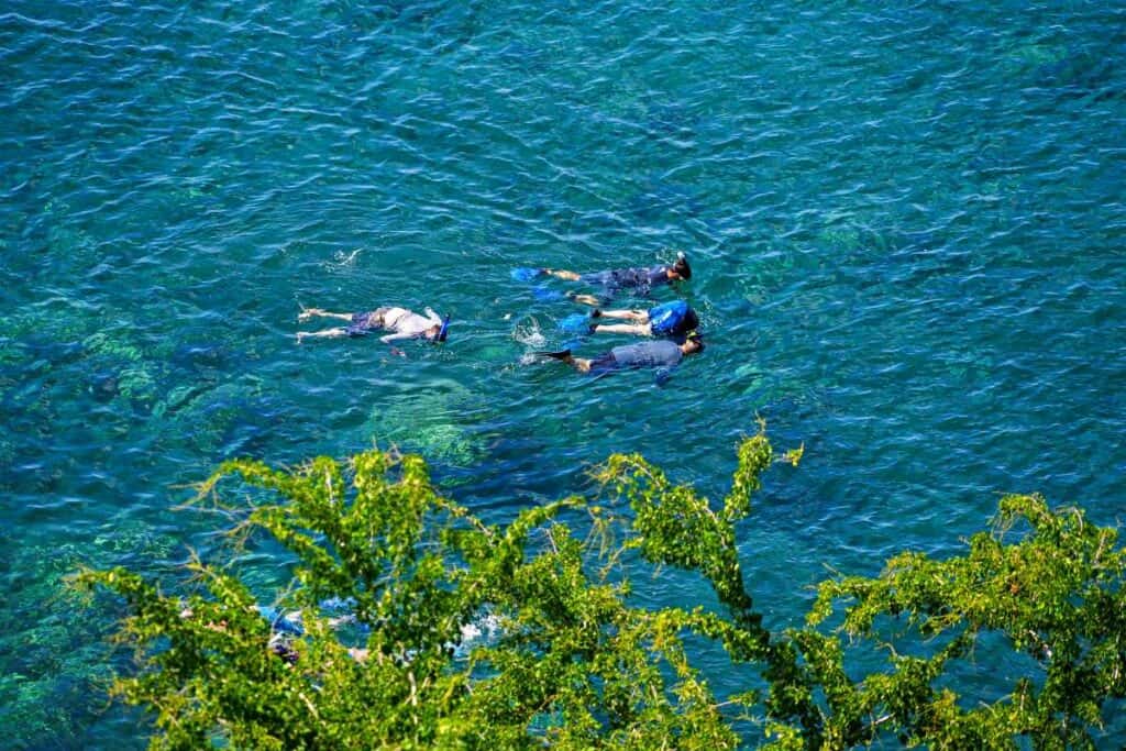 Snorkelers in Honolua Bay near Lahaina, Maui, Hawaii