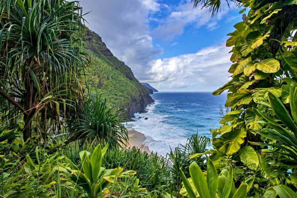 A view from the Kalalau Trail in Kauai HI