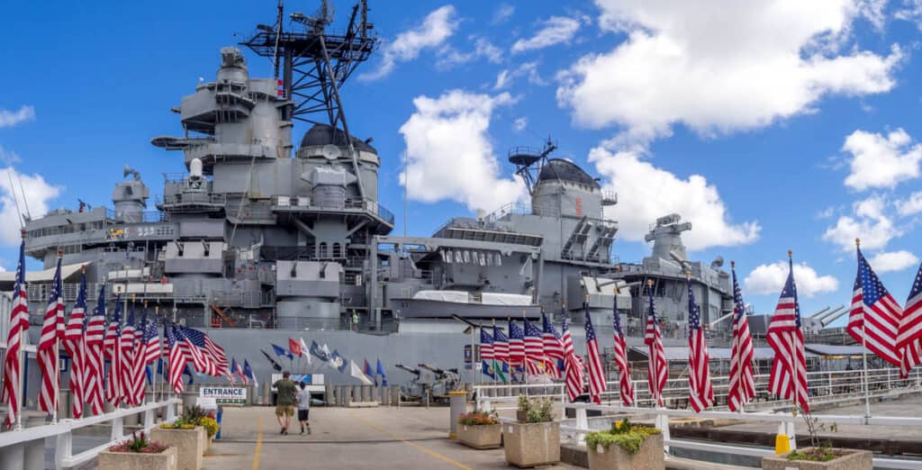 The Battleship Missouri Memorial in Pearl Harbor, Oahu