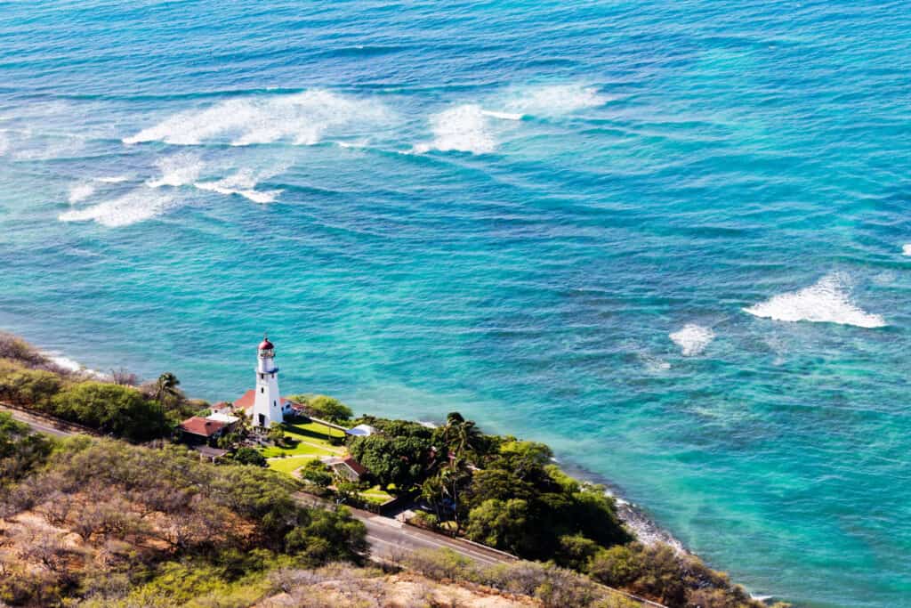 A view from the Diamond Head Summit Trail in Oahu, Hawaii