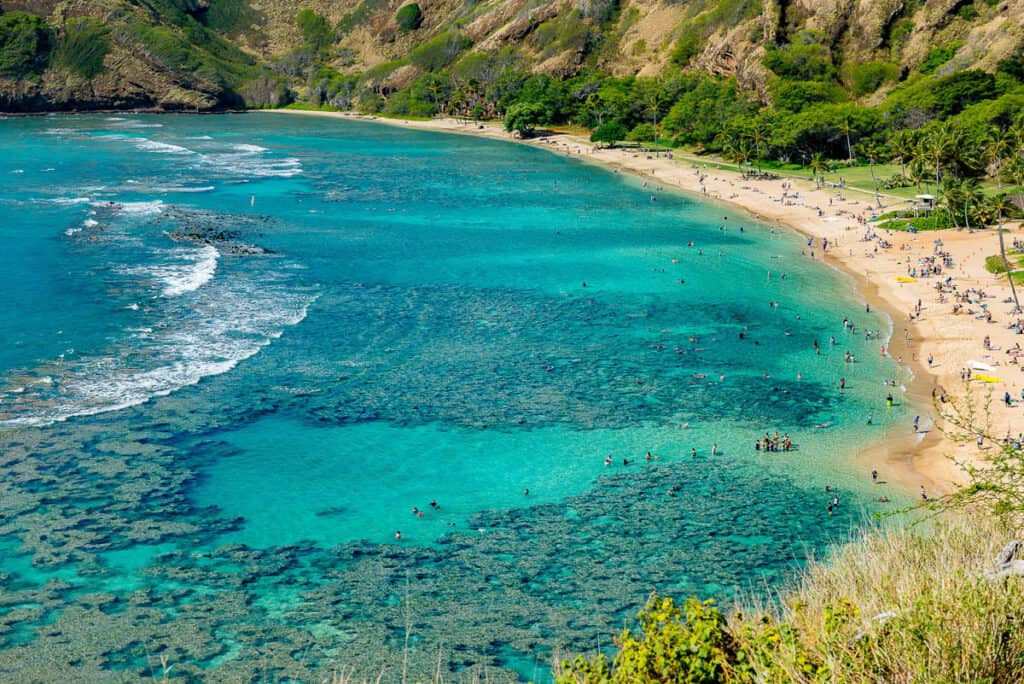 Beautiful Hanauma Bay Natural Preserve in Oahu, Hawaii