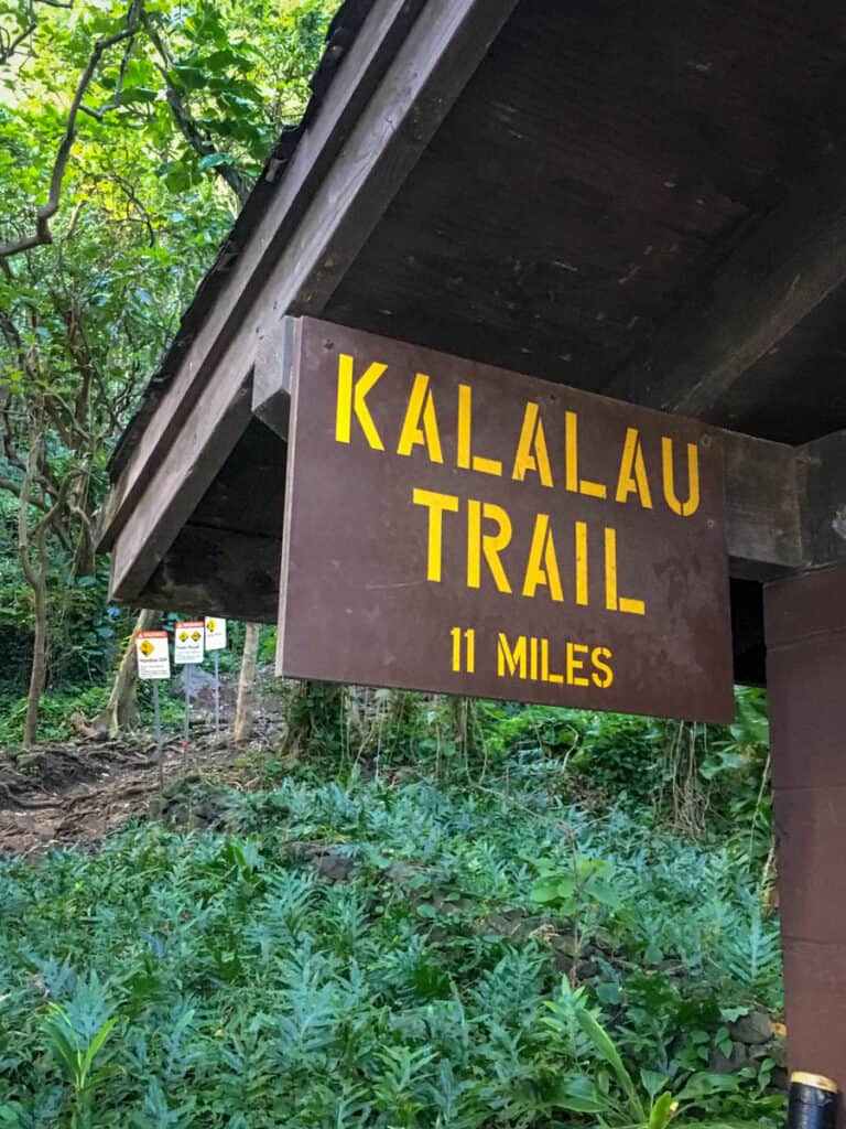 Start point of the Kalalau Trail in Kauai Hawaii