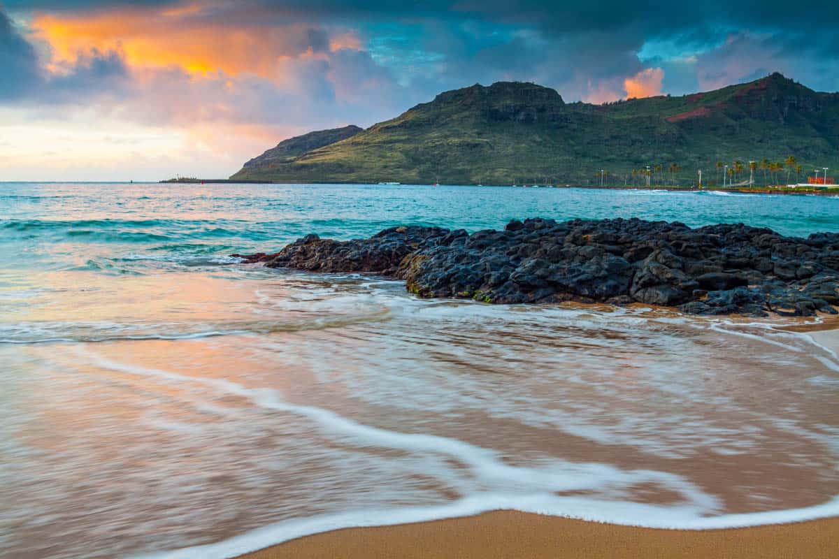 Kalapaki Beach, on the east shore, is one of the best swimming beaches in Kauai, Hawaii