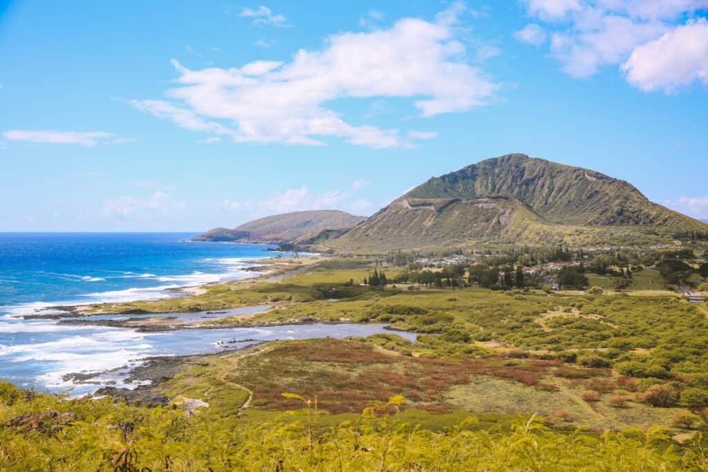 A view of the Koko Crater from Makapuu Point 