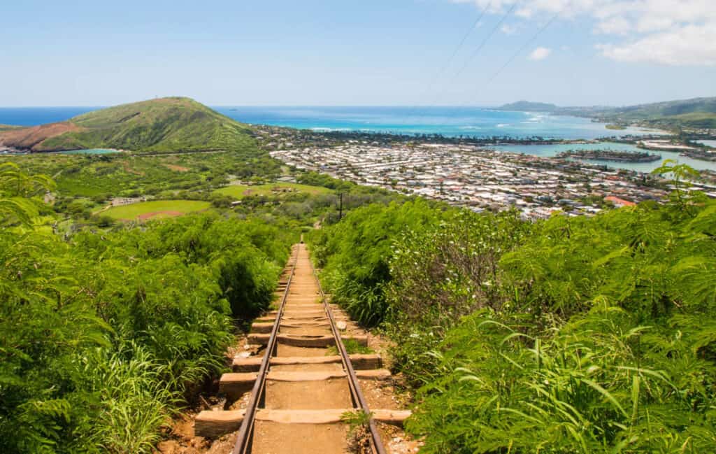 Stairs to Koko Crater Hear summit near Waikiki on Oahu