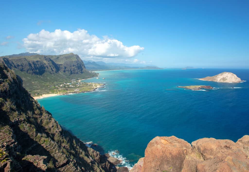 View from Makapuu Point in Oahu, Hawaii