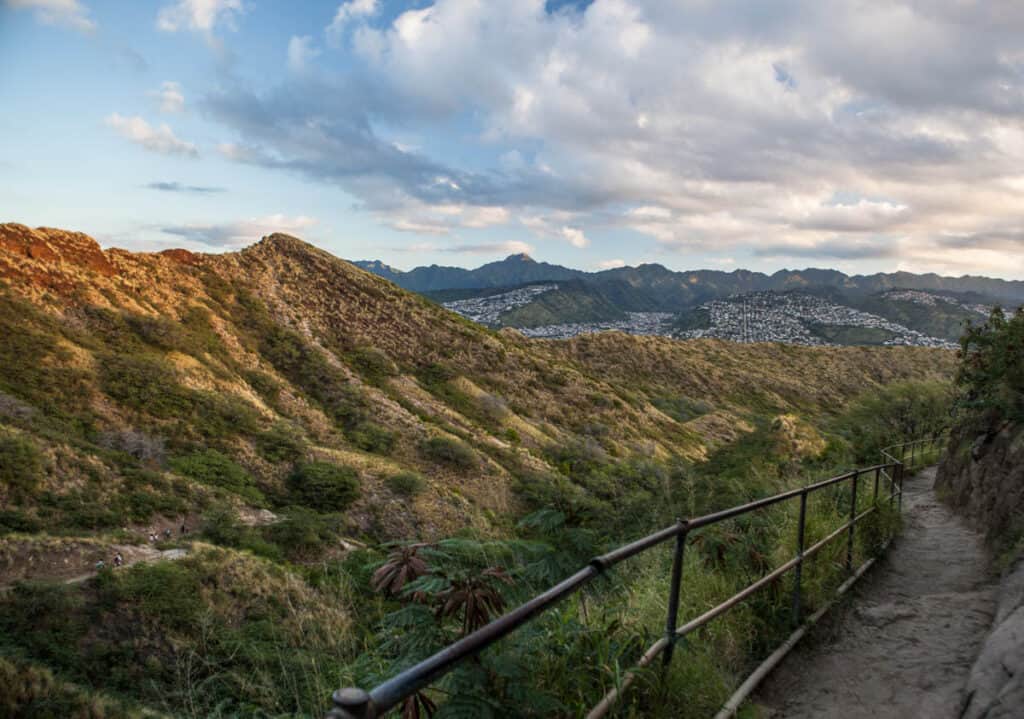 A section of the Diamond Head Summit Trail in Oahu