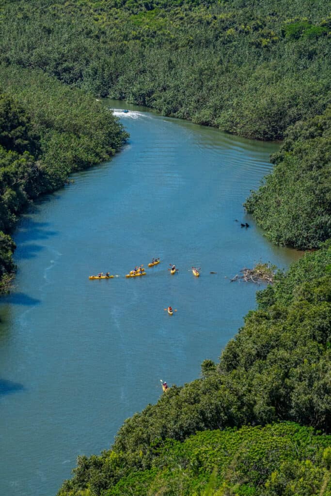 Kayaking the Wailua River in Kauai, HI