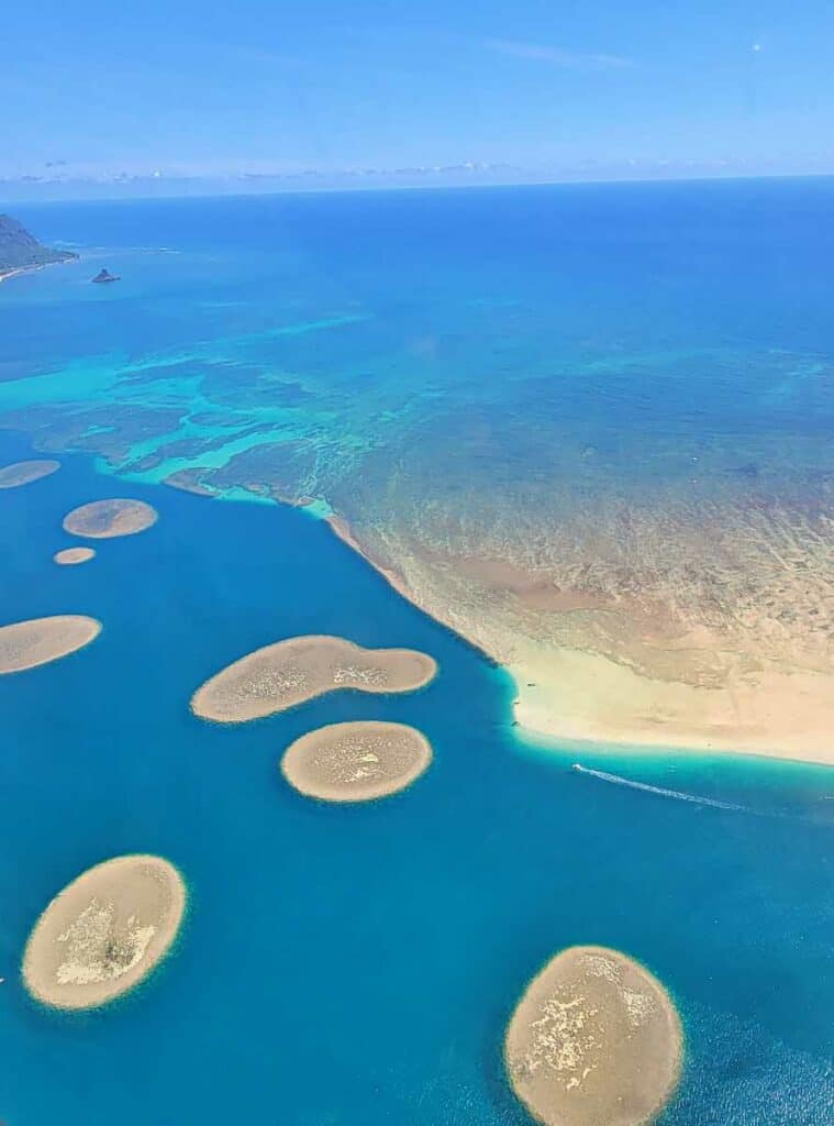 Kaneohe Sandbar photos: aerial view