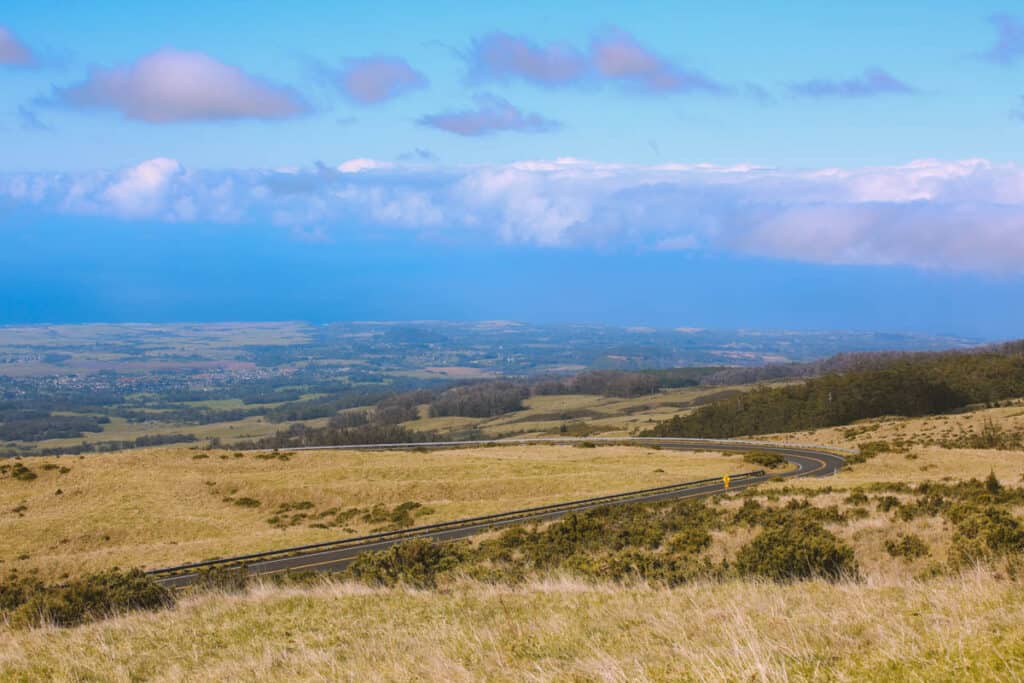 The Haleakala Highway winds through upcountry Maui