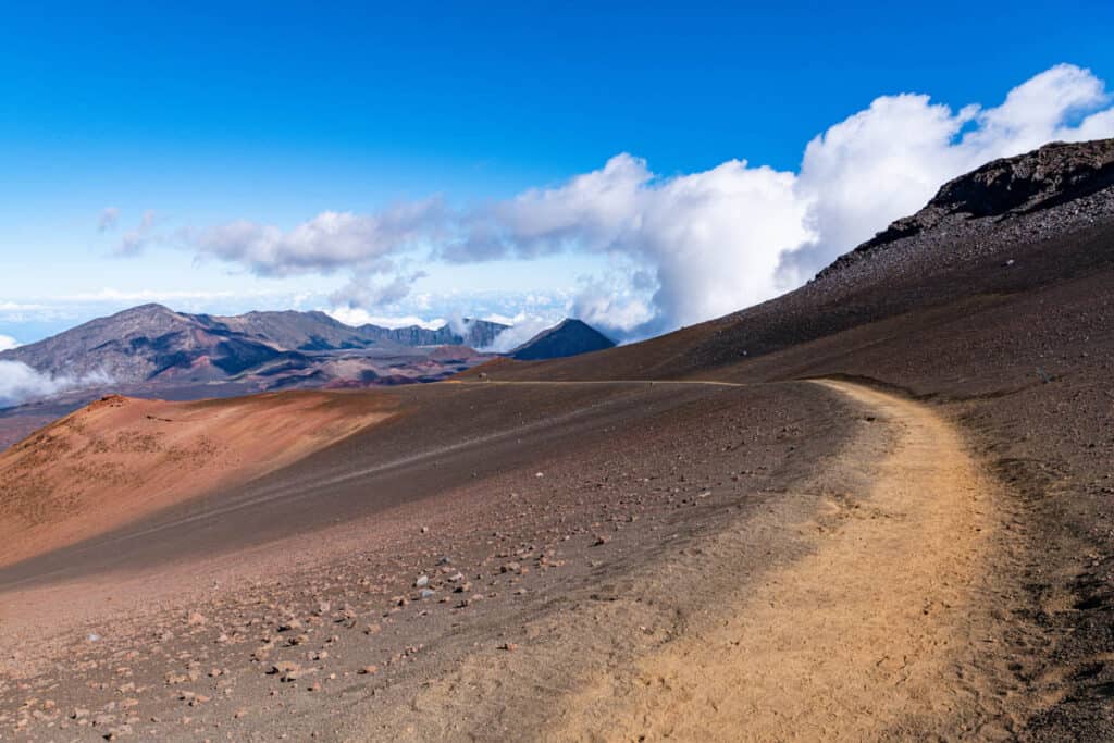 The Sliding Sands Trail at the Haleakala National Park Summit District in Maui, HI.
