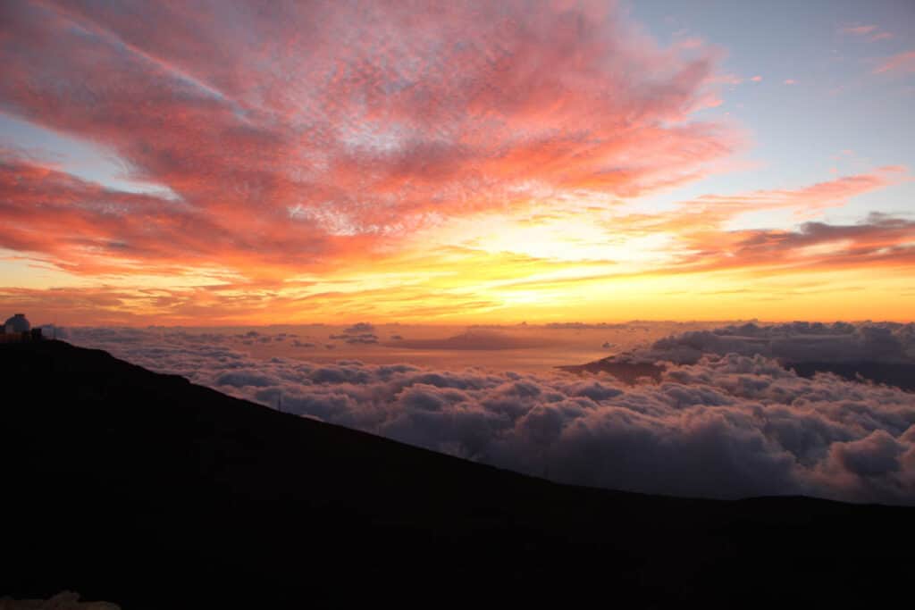 Brilliant Haleakala sunset in Maui, Hawaii