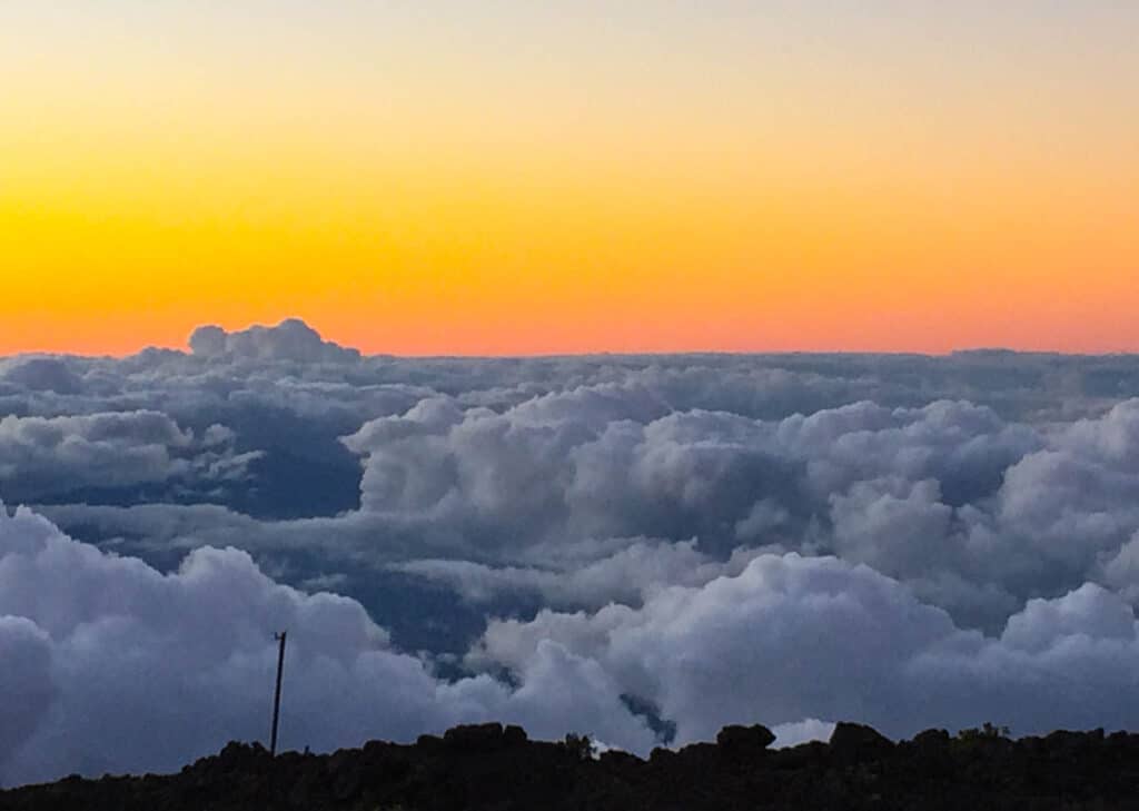 Sunset at the summit of Haleakala in Maui, HI