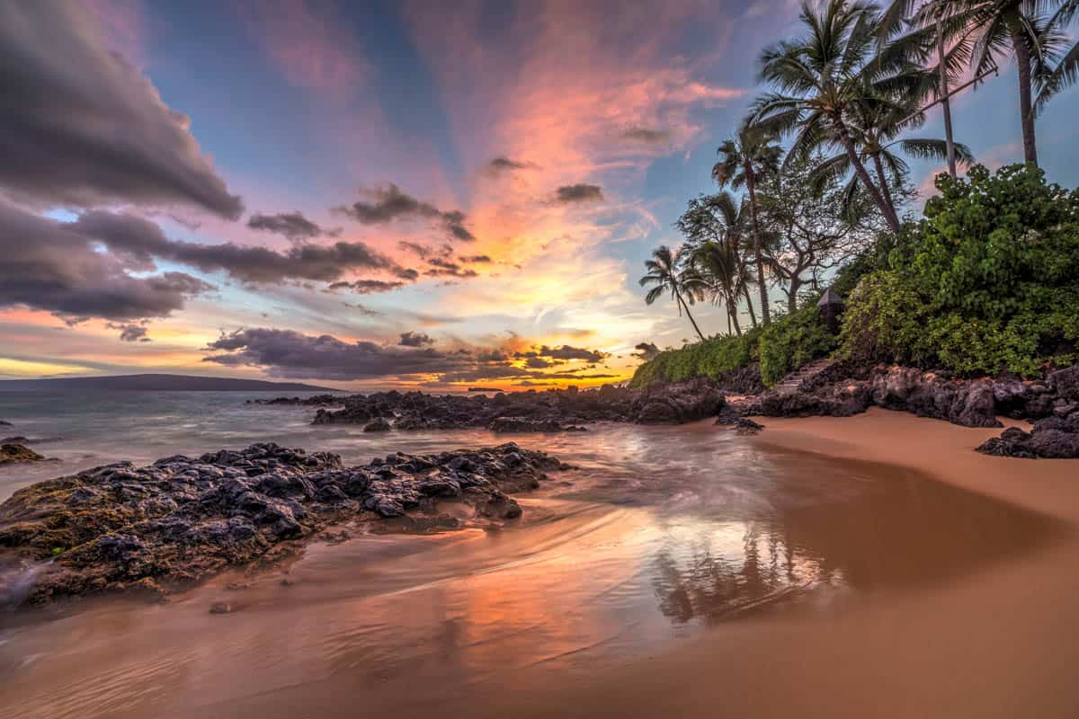 Beautiful sunset in Maui, Hawaii
