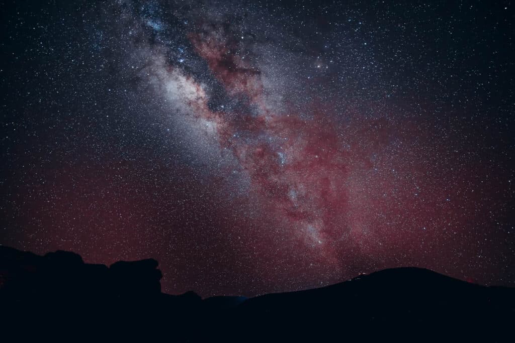 Enjoy the night sky Milky Way while staying overnight in the crater in Haleakala National Park, Maui