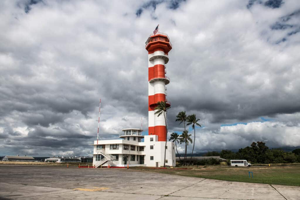 Pearl Harbor Aviation Control Tower in Oahu, Hawaii