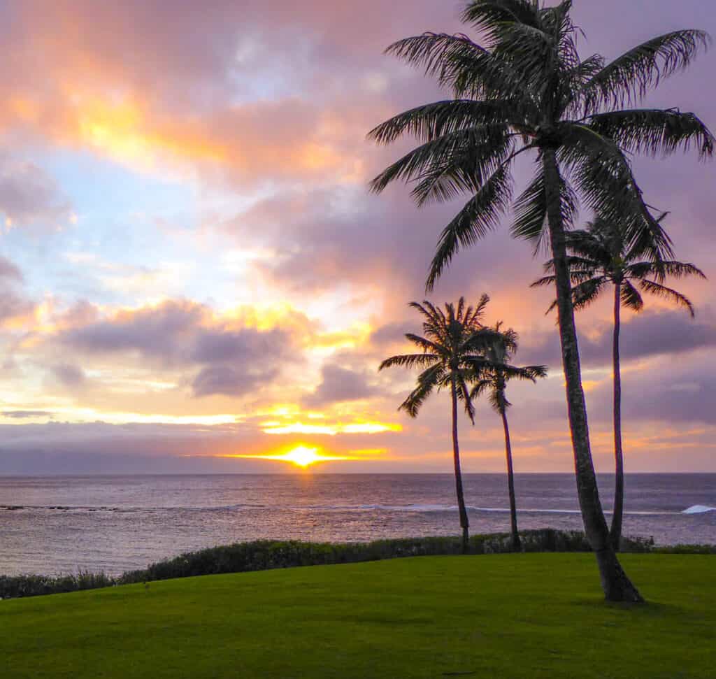 Sunset at Kapalua Bay in Maui, Hawaii