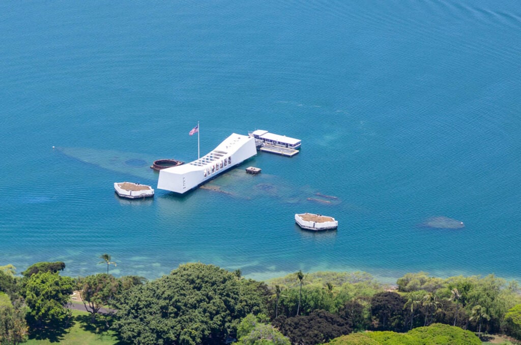 The iconic USS Arizona Memorial is the top attraction in Pearl Harbor, Oahu