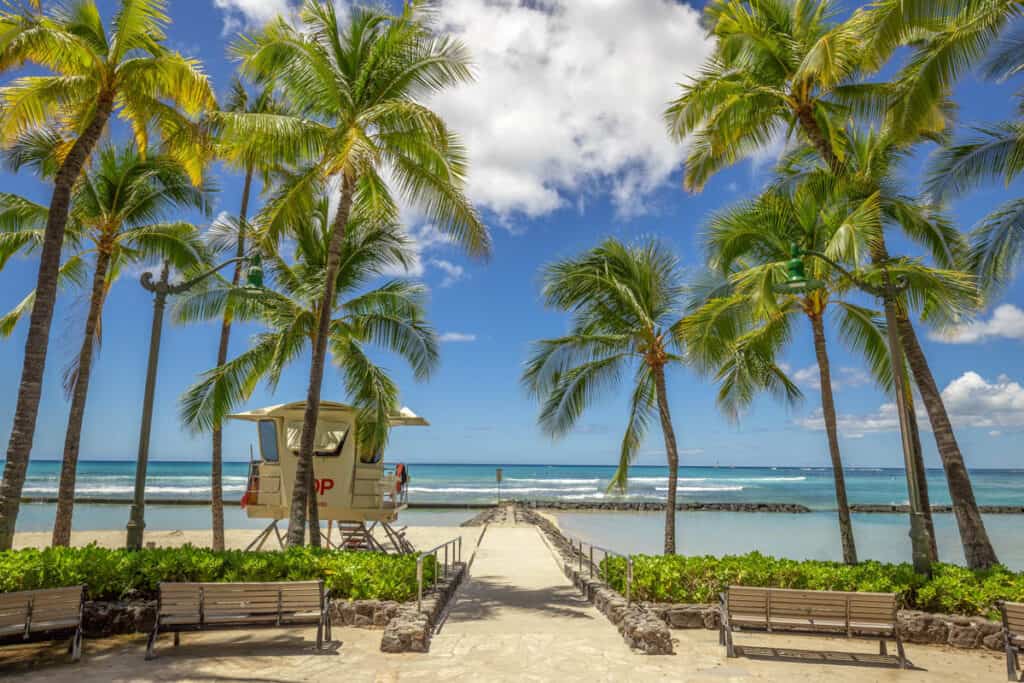 Waikiki Beach in Oahu, Hawaii