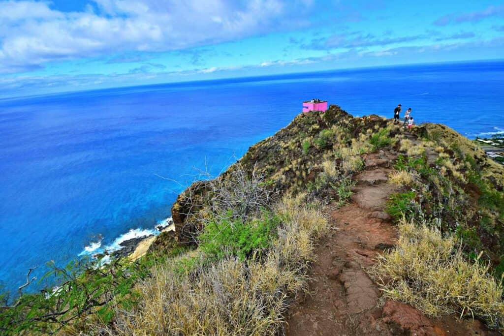 The Pink Pillbox Hike on the west coast of Oahu