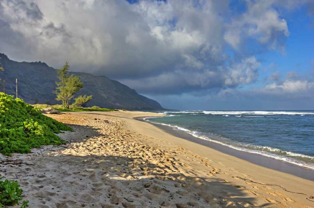 Beautiful, secluded Mokuleia Beach on the North Shore of Hawaii