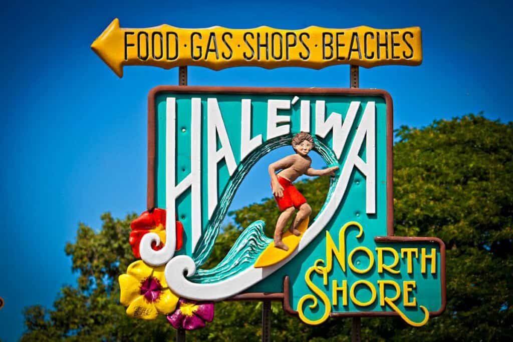 Haleiwa town, popular and charming surf town on Oahu's North Shore