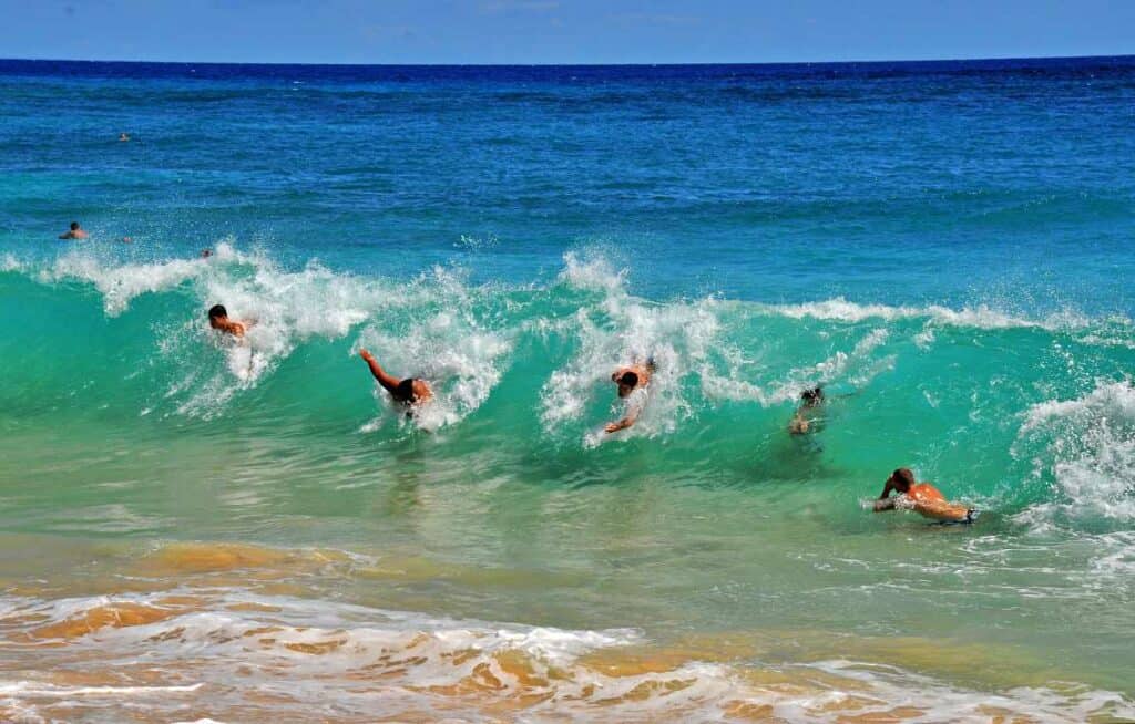 World famous bodysurfing Sandy Beach on the windward side of Oahu
