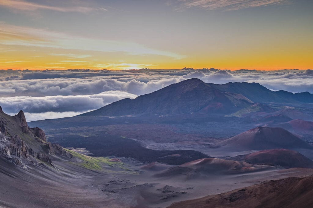 The Haleakala Crater at sunrise