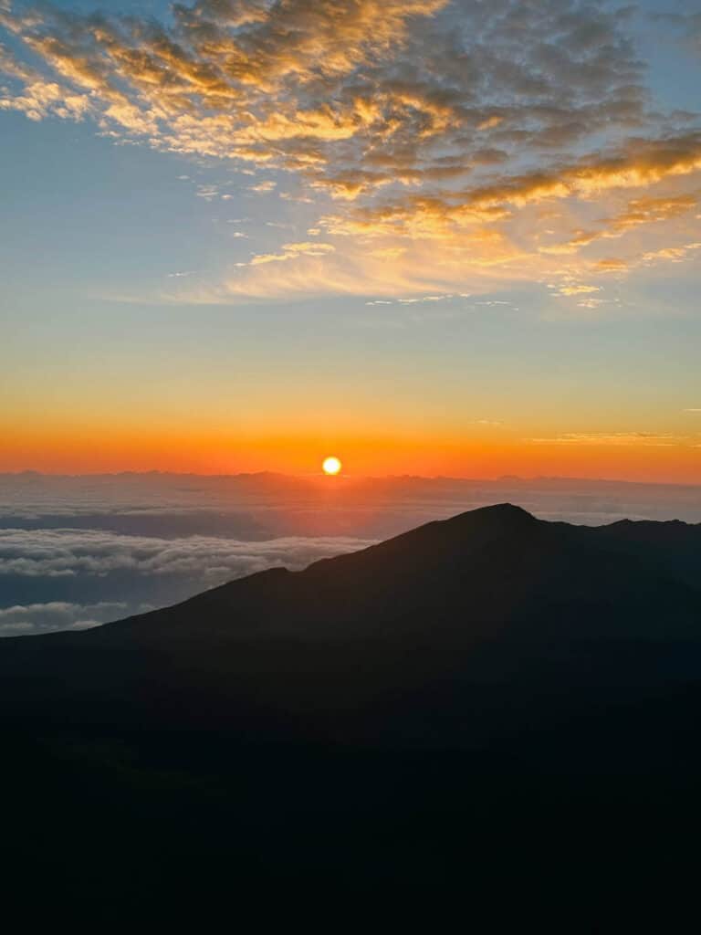 Just after sunrise at Haleakala in Maui, Hawaii