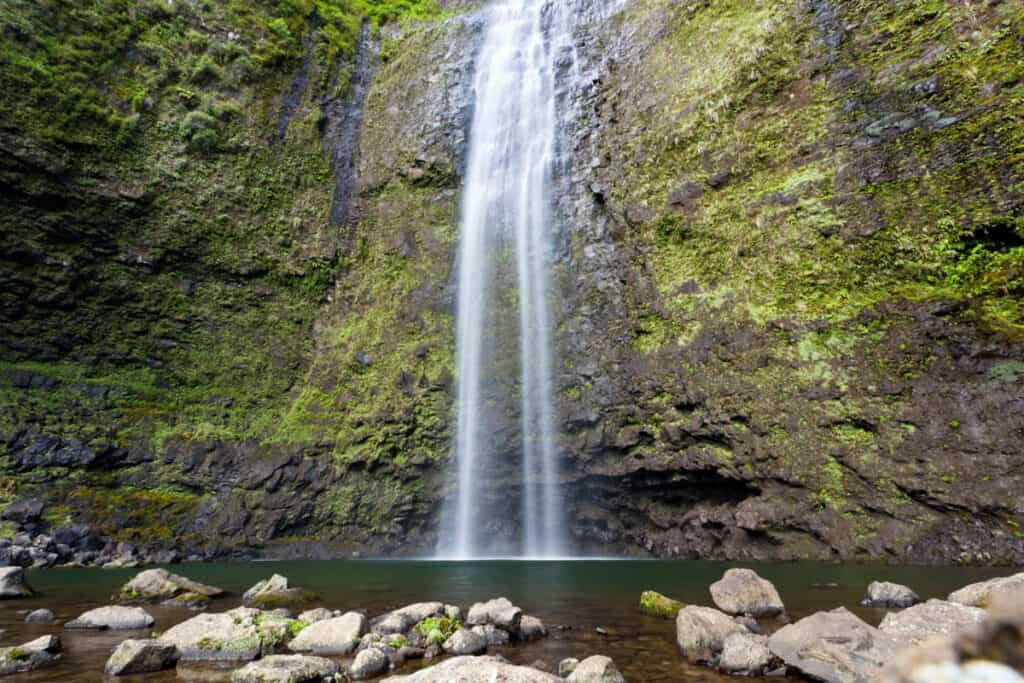 Hanakapiai Falls Kauai HI is one of the waterfalls in Kauai to which you can hike!