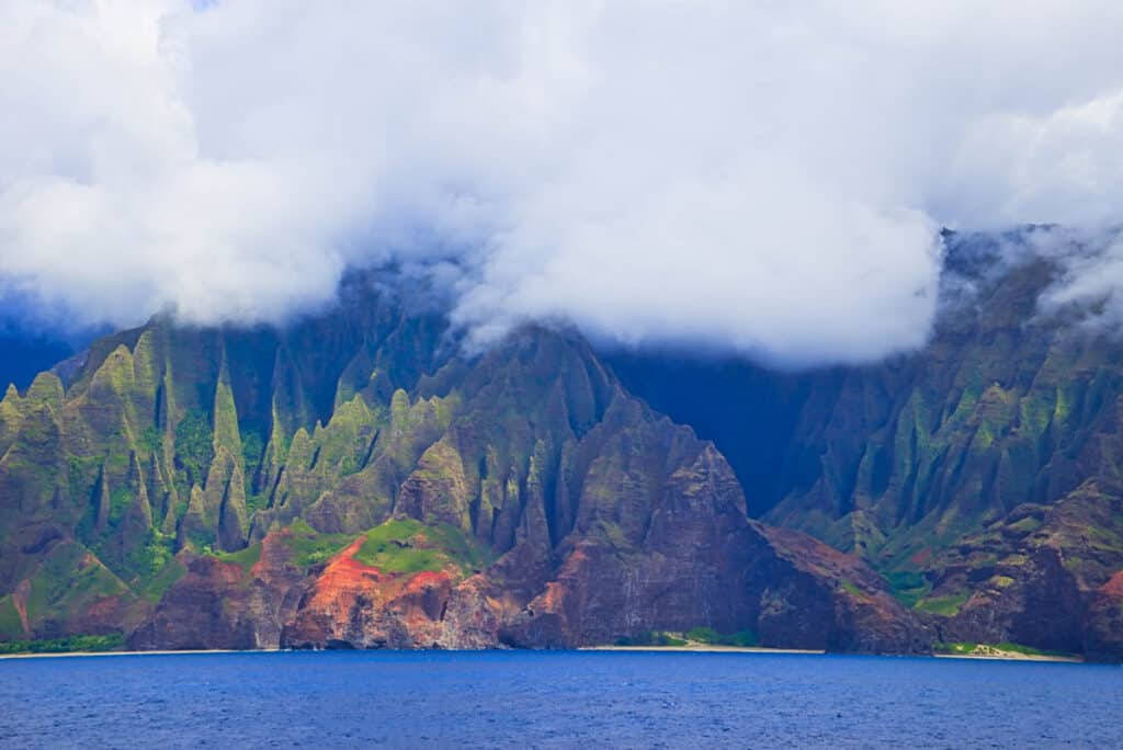 Clouds over the Na Pali Coast of Kauai, Hawaii