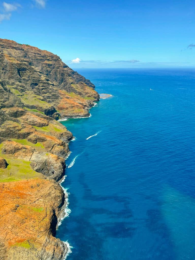 Flying over the Na Pali Coast of Kauai, Hawaii