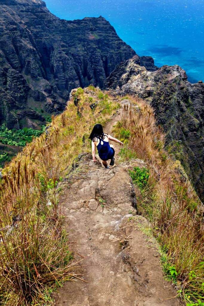 Be careful on the final section of the Awa'awapuhi Trail, Kauai