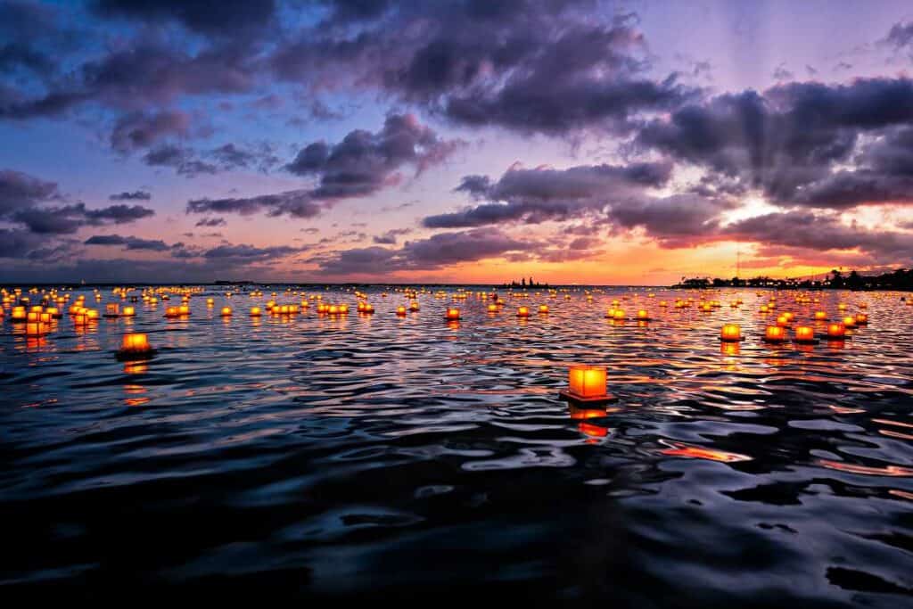 The Floating Lantern Festival at Ala Moana Beach Park