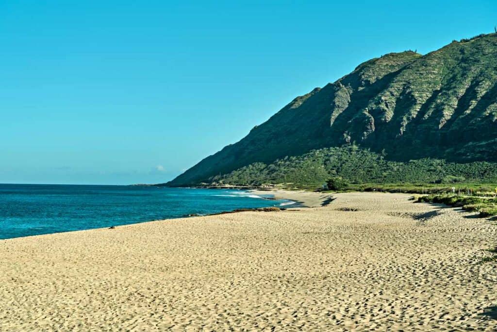 Keawaula Beach, Yokohama Bay is one of the most secluded Oahu beaches, in the remote westernmost part of the island