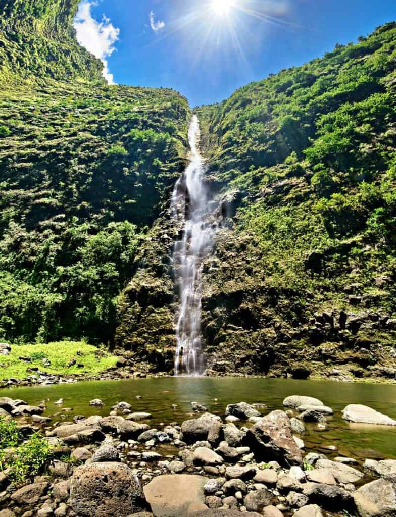 Hanakoa Falls, a short side trail from the main Kalalau Trail, Kauai