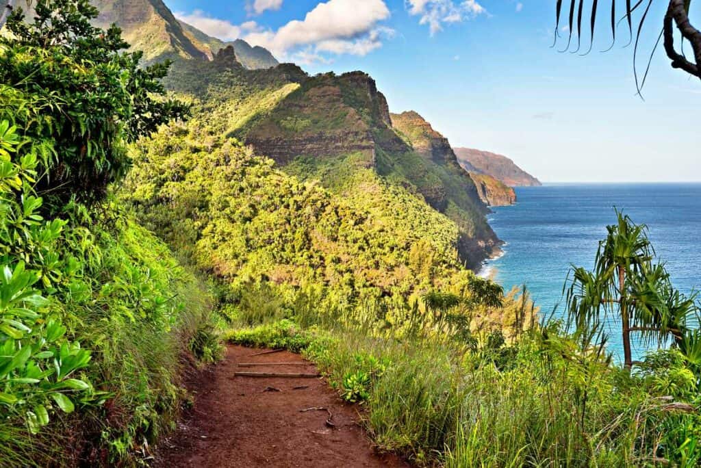 The famous Kalalau Trail, Kauai, along the Napali Coast