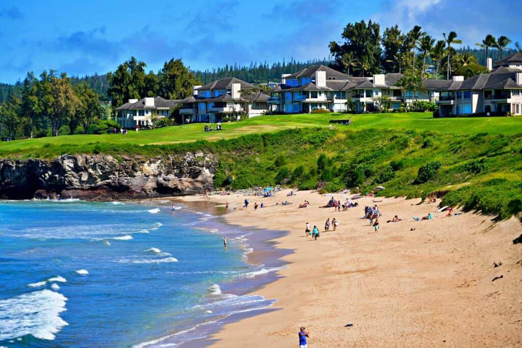 Oneloa Beach along the Kapalua Coastal Trail on West Maui, Hawaii - Picturesque beach with clear blue waters