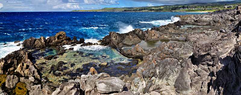 Be careful exploring the tidepools and lava rock formations near the Kapalua Coastal Trail, Maui