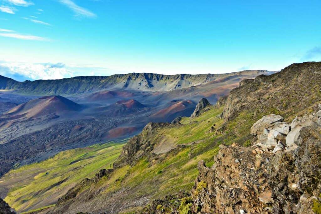 Haleakala crater landscape from the Sliding Sands Trail to the Halemau'u Trail