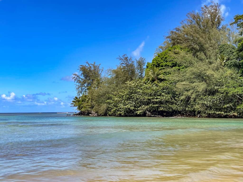 Black Pot Beach Park at Hanalei Bay in Kauai, Hawaii