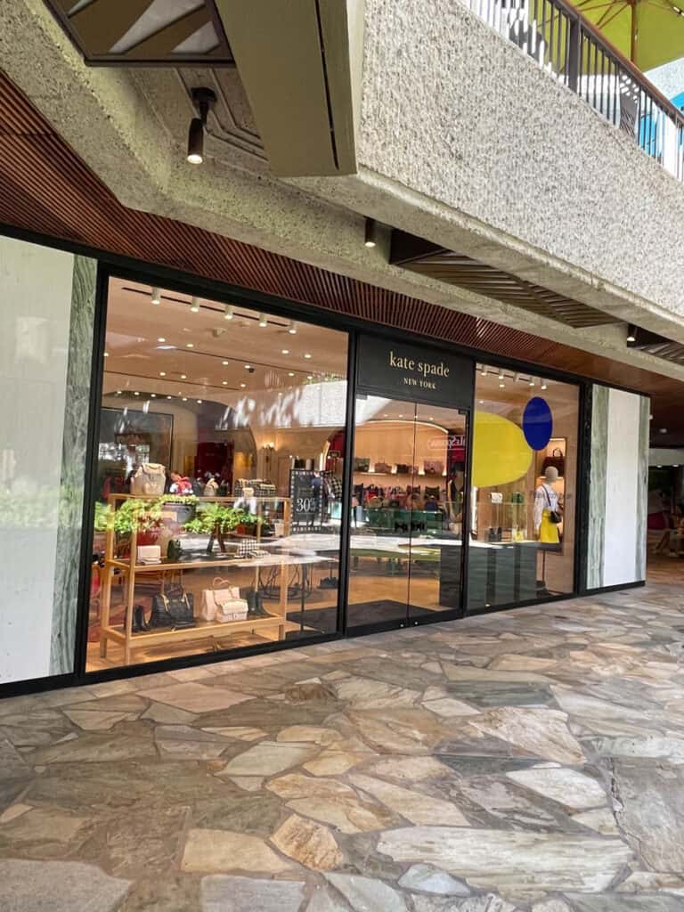 The Kate Spade store at the Royal Hawaiian Center on Kalakaua Avenue in Honolulu, HI