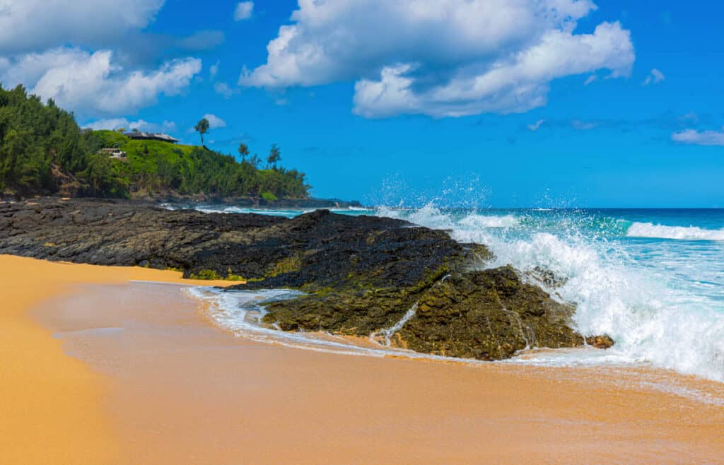 Kauapea Beach is one of the most beautiful north shore beaches in Kauai, Hawaii.