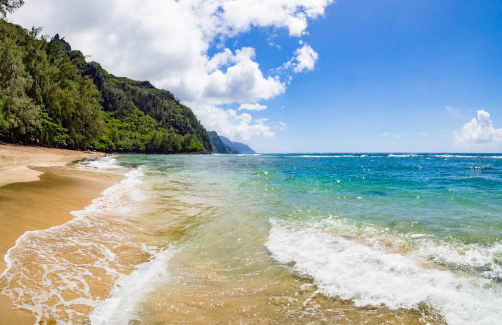 Ke'e Beach is one of the best beaches on the north shore of Kauai, Hawaii