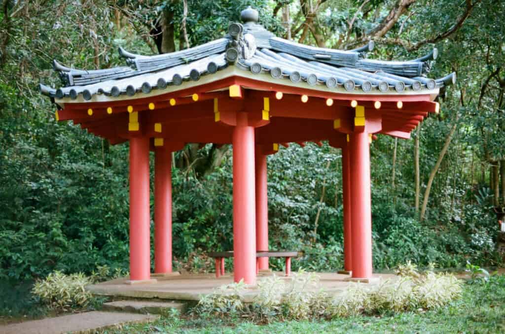 Meditation Pavilion at Byodo-In Buddhist Temple in Kauai, HI