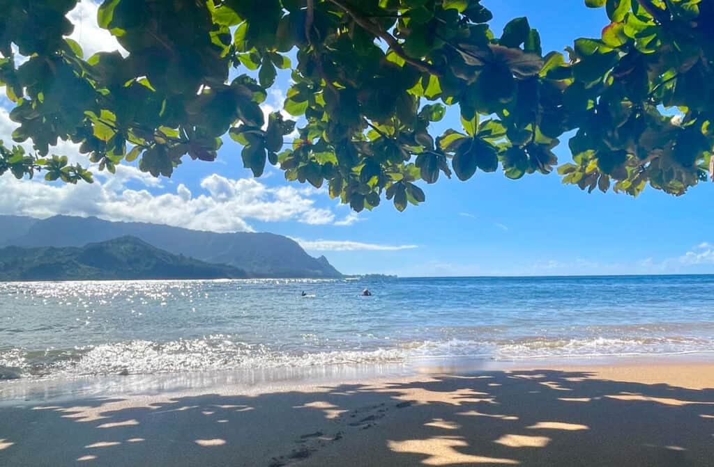 Puu Poa Beach at 1 Hotel Hanalei Resort in Kauai, Hawaii